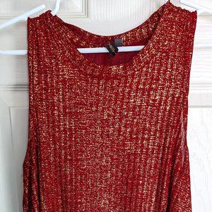 Red & gold glitter mini dress/tunic